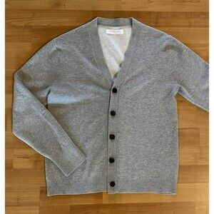 Everlane The Classic‎ Cardigan in Everyday Cotton Heathered Gray, Sz Small